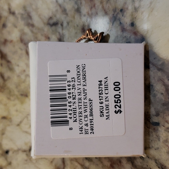 Genuine London Blue Topaz Earrings - Picture 6 of 8